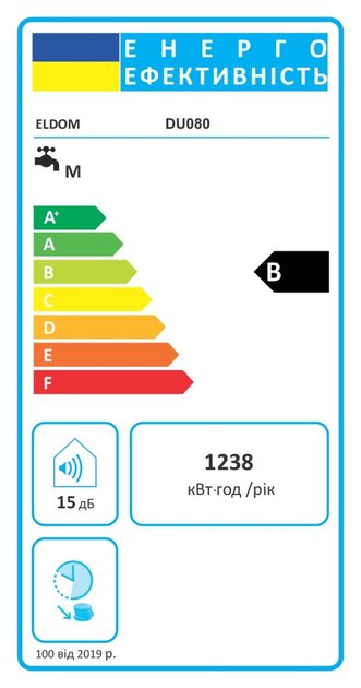 Водонагреватель Eldom GALANT 80 2100+1200 W DU080W-W ELDOM - изображение 10
