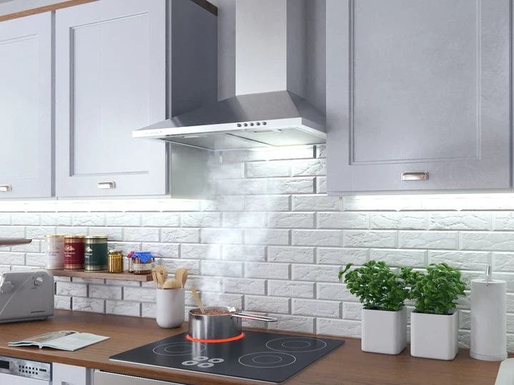 Okap kuchenny kominowy Berdsen BT-213 Inox - obraz 2