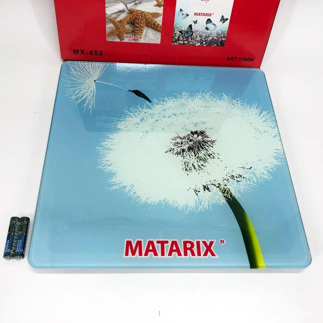 Весы напольные MATARIX MX-452 180 кг для измерения массы тела, одуванчик - Фото 7 Весы напольные MATARIX MX-452 180 кг для измерения массы тела, одуванчик - изображение 7