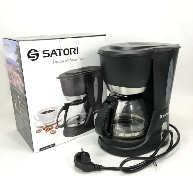 Кавоварка крапельна Satori SCM-600-PBL 650 Вт, Маленька кавомашина для дому, Маленька кавомашина - изображение 4