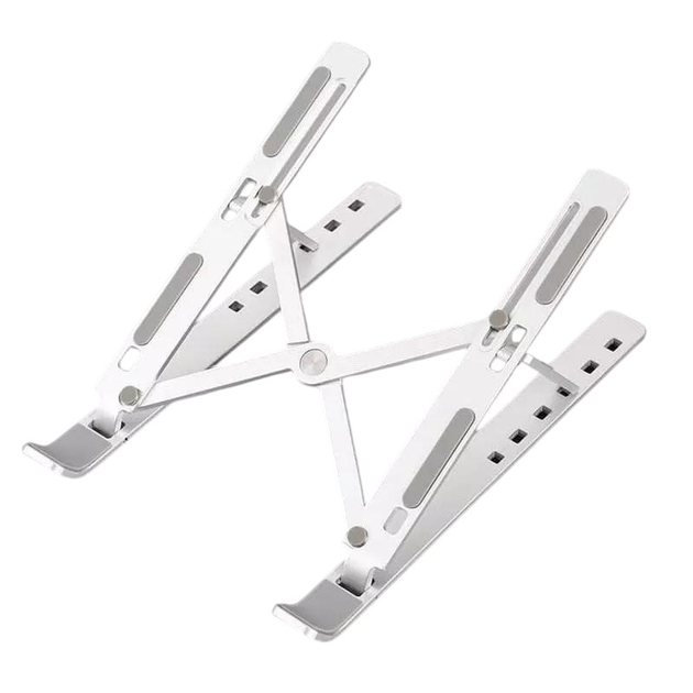 Подставка для ноутбука на стол Laptop Stand складная подставка под ноутбук алюминиевая с регулировкой высоты держатель для планшета Серебристый - изображение 2