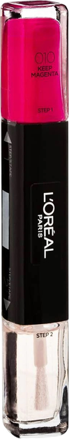 Лак для нігтів L'Oreal Paris Infallible 2 в 1 010 Keep Magenta 2 x 5 мл (30110342) - зображення 1