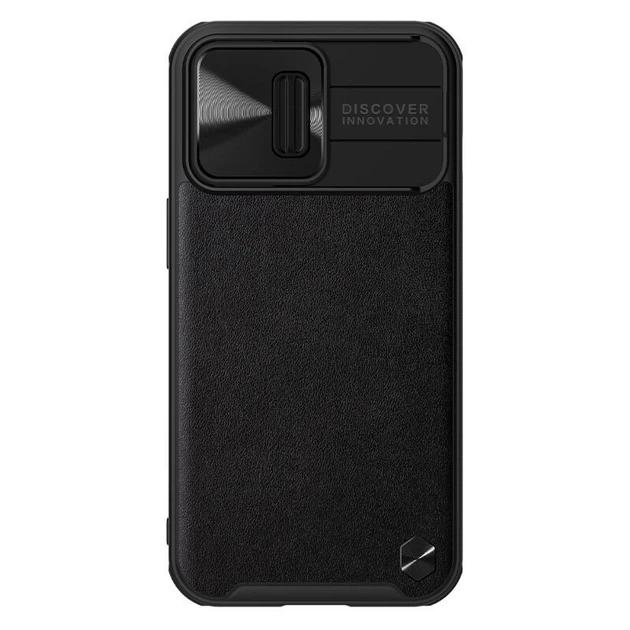 Протиударний чохол Nillkin Camshield Leather (шторка на камеру) для Apple iPhone 13 Pro (6.1") Чорний/Black - Фото 2 Протиударний чохол Nillkin Camshield Leather (шторка на камеру) для Apple iPhone 13 Pro (6.1") Чорний/Black - зображення 2