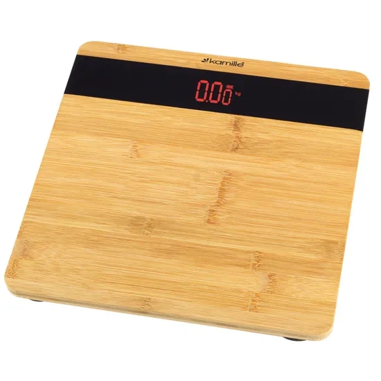 Весы напольные электронные Kamille 28*28*3,2cm деревянные - изображение 4