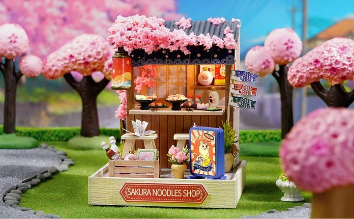 Конструктор 3D DIY Румбокс Магазин Сакура Sakura noodles shop CUTE