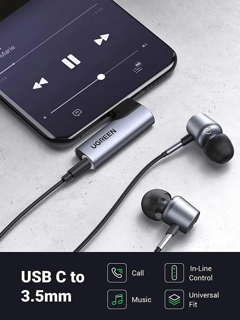 Перехідник DAC Chip USB-C to 3.5mm Female Ugreen CM460 адаптер з ЦАП 4-контактний, 90 градусів Grey (20194) - Фото 7 Перехідник DAC Chip USB-C to 3.5mm Female Ugreen CM460 адаптер з ЦАП 4-контактний, 90 градусів Grey (20194) - зображення 7