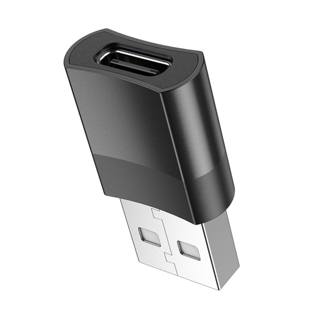Адаптер HOCO UA17 USB Male to Type-C female USB2.0 adapter Black (6931474762009) - изображение 3