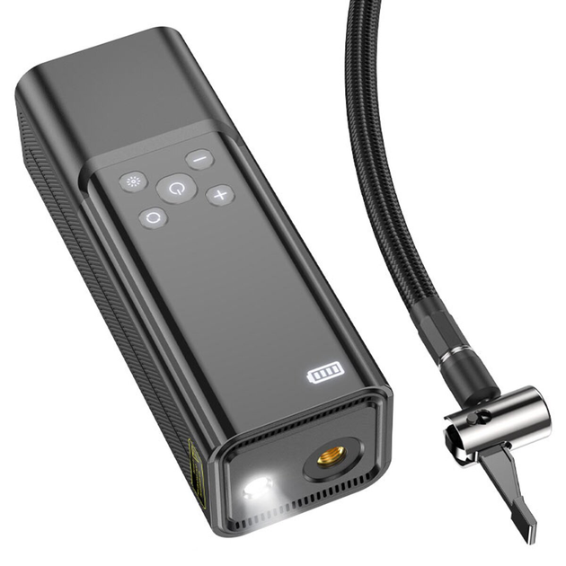 Автомобильный насос HOCO ZP7 Maddy Portable Smart Air Pump 5000mAh Black (6942007614511) - изображение 6