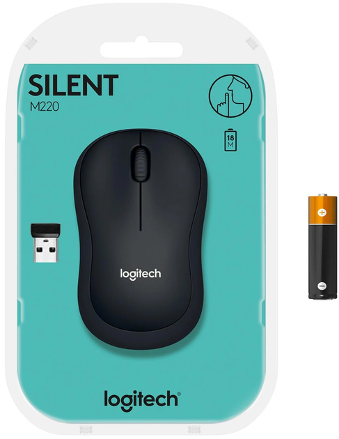 Миша Logitech M220 Silent Wireless Black (910-004878) - зображення 6
