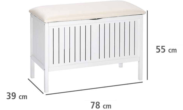 Kosz-pufa na pranie Wenko Oslo Biały (4008838870297) - obraz 4
