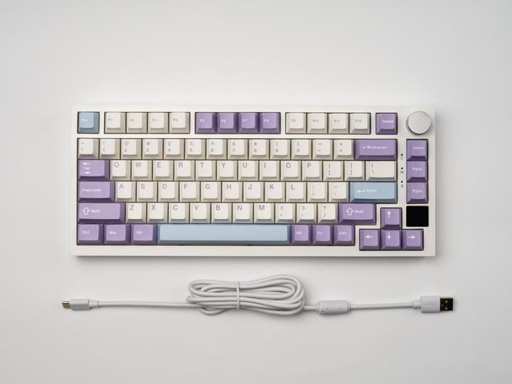 Клавіатура механічна бездротова Ajazz Ak820 PRO + наліпки укр. розкладки, Gift swich, RGB-підсвітка та підтримка HOT-SWAP, біло-фіолетова - зображення 15