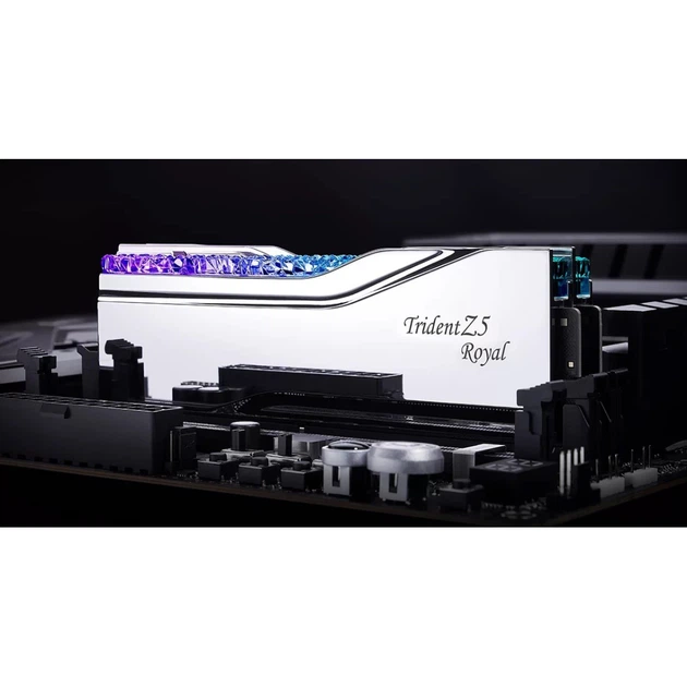 Модуль пам'яті для комп'ютера DDR5 32GB (2x16GB) 7600 MHz Trident Z5 Royal Silver G.Skill (F5-7600J3646G16GX2-TR5S) - изображение 5