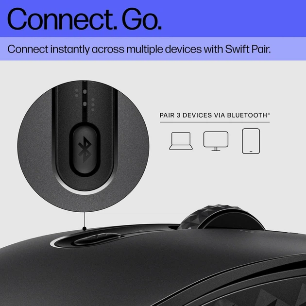 Мышка HP 690 Rechargeable Bluetooth Black (7M1D4AA) - Фото 6 Мышка HP 690 Rechargeable Bluetooth Black (7M1D4AA) - изображение 6