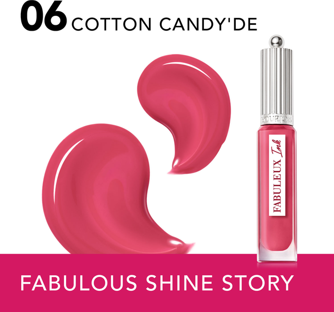 Pomadka w płynie Bourjois Fabuleux Ink Labial Liquido 06 Cotton Candy'de 3.5 ml (3616305242693) - obraz 4