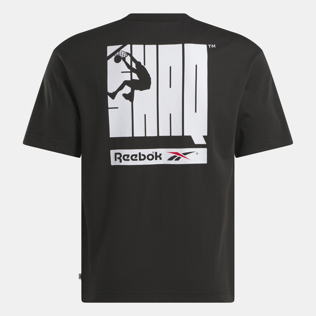 Футболка бавовняна довга чоловіча Reebok Gs Hs Shaq Logo Tee 100218843 2XL Чорна (1200161542473) - зображення 5