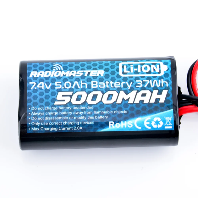 Аккумулятор RadioMaster 5000 mAh 7.4V 2S Li-ION 21700 XT-30 для пультов управления дрона квадрокоптера TX12 TX16S BOXER HP0157.BATT-5A2S - изображение 4