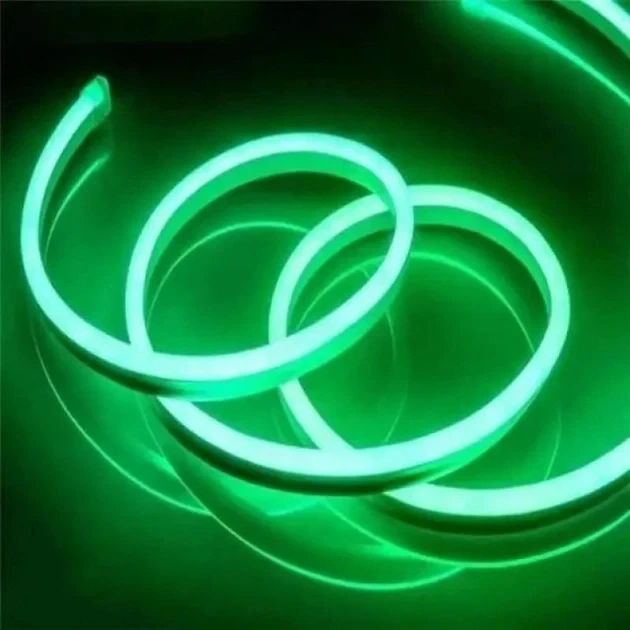 Гнучка силіконова неонова стрічка LED NEON 0764 5M Green 12V-220V Зелена - зображення 3