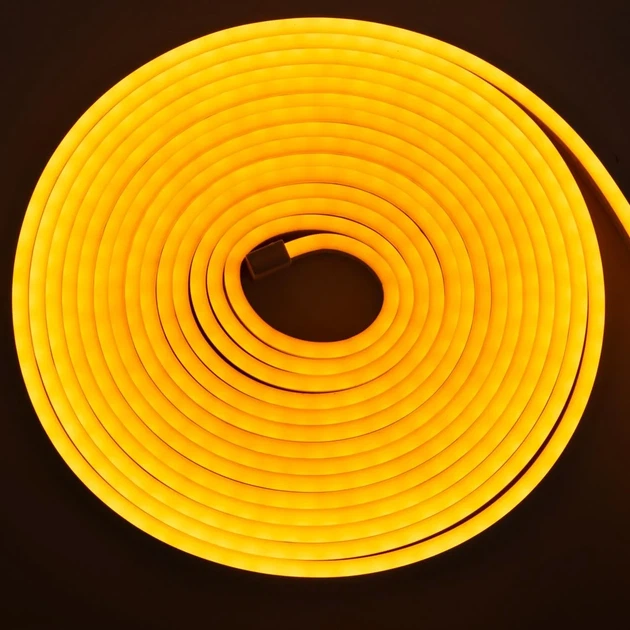 Гнучка силіконова неонова стрічка LED NEON 0729 5M Yellow 12V-220V Жовта - Фото 6 Гнучка силіконова неонова стрічка LED NEON 0729 5M Yellow 12V-220V Жовта - зображення 6