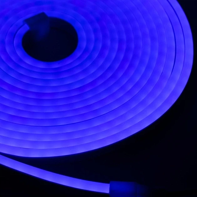 Гнучка силіконова неонова стрічка LED NEON 0740 5M Blue 12V-220V Синя - зображення 8