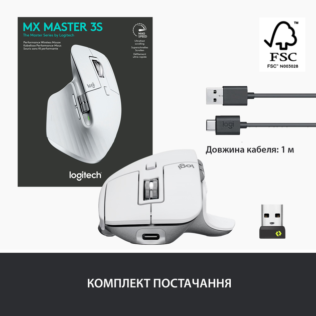 Мышь Logitech MX Master 3S Performance Wireless Mouse Bluetooth Pale Grey (910-006560) - изображение 10