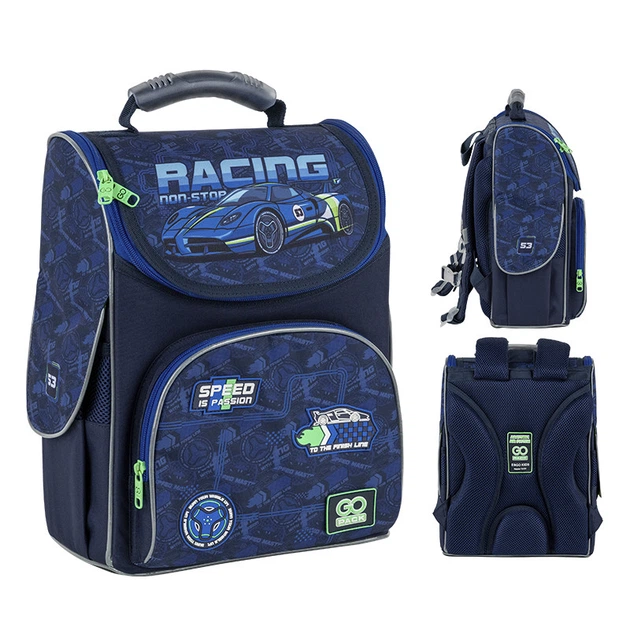 Рюкзак GoPack Education каркасный GO25-5001S-6 Racing + карандаши Kite 18цв. - изображение 2