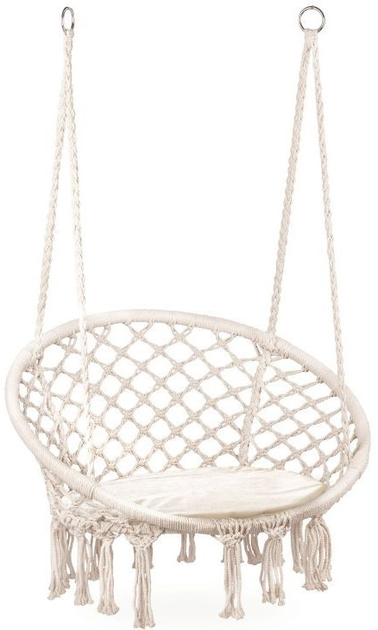 Підвісне крісло ModernHome by Multistore Boho з подушкою (GW-076A WHITE + POD) - зображення 3