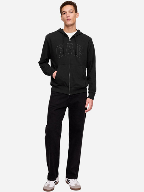 Bluza męska rozpinana streetwear z kapturem GAP 868454-11 XL Czarna - obraz 3