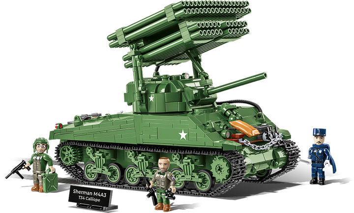 Конструктор детский танк 1:28 M4A3 SHERMAN T34 CALLIOPE COBI 2569 - изображение 2