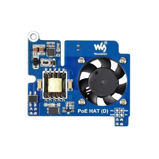 Плата расширения PoE HAT (D) для Raspberry Pi 4 (WAV-19532) - Фото 5 Плата расширения PoE HAT (D) для Raspberry Pi 4 (WAV-19532) - изображение 5