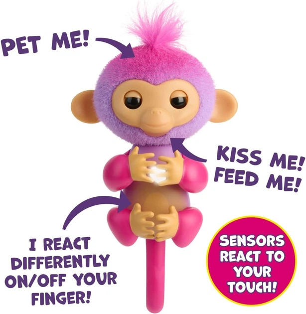 Інтерактивна іграшка-мавпочка Fingerlings 2023 NEW Interactive Baby Monkey purple Charlie - Фото 2 Інтерактивна іграшка-мавпочка Fingerlings 2023 NEW Interactive Baby Monkey purple Charlie - изображение 2