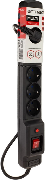 Мережевий фільтр Armac Multi M6 6 розеток 4.5 м Black (M6/45/CZ) - зображення 9