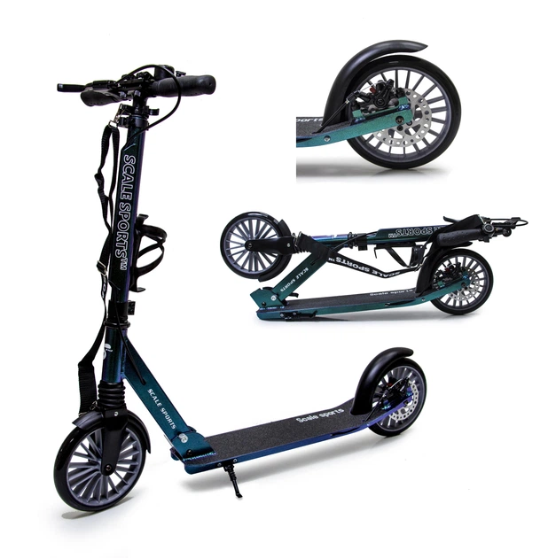 Детский самокат Scale Sports SS-23 + держатель для бутылки + звоночек. Дисковый тормоз. Передний амортизатор. Хамелеон - Фото 7 Детский самокат Scale Sports SS-23 + держатель для бутылки + звоночек. Дисковый тормоз. Передний амортизатор. Хамелеон - изображение 7