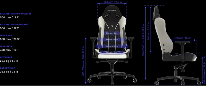 Ігрове крісло Vertagear SL5800 Black/White (VG-SL5800SE_WT) - зображення 13