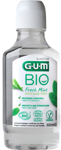 Набор GUM Bio Ополаскиватель для полости рта 300 мл + Зубная паста 75 мл (7630019905749/7630019904063) - изображение 2