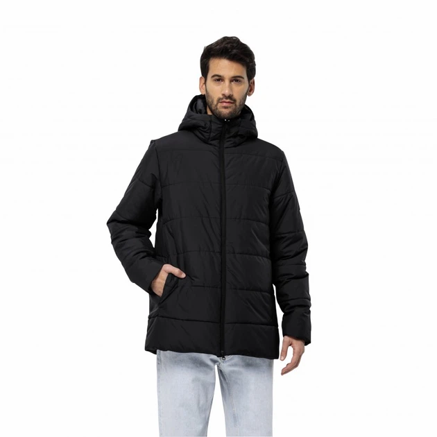 Пуховик cинтетичний DEUTZER LONG JKT M Jack Wolfskin 1207451_6000 50-52 Чорний (4064993900873) - Фото 2 Пуховик cинтетичний DEUTZER LONG JKT M Jack Wolfskin 1207451_6000 50-52 Чорний (4064993900873) - зображення 2