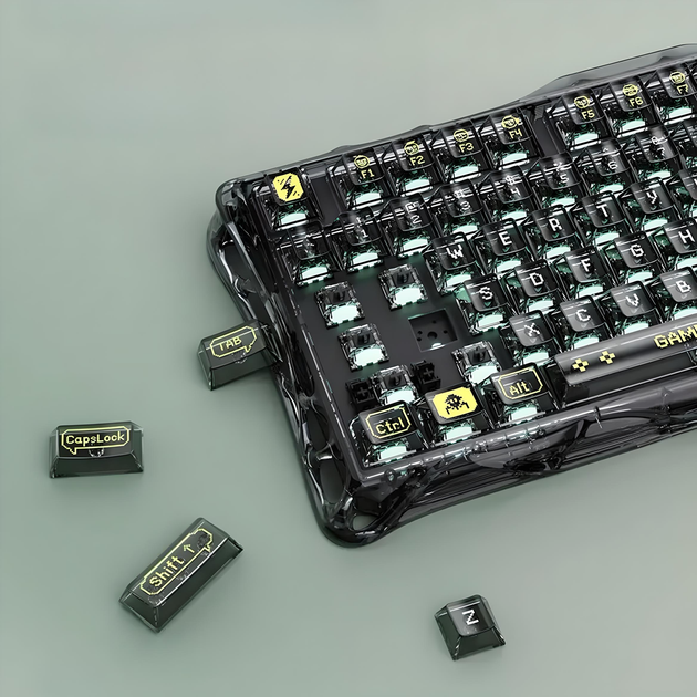 Клавіатура GRAVASTAR Mercury K1 Lite із комбінованим підключенням - Transparent Black - зображення 7
