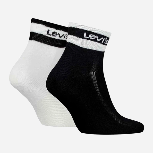 Набор женских носков высоких хлопковых Levi`s Mid Cut Sport Stripe 701226933-001 35-38 2 пары Black/White (8720245583329) - Фото 2 Набор женских носков высоких хлопковых Levi`s Mid Cut Sport Stripe 701226933-001 35-38 2 пары Black/White (8720245583329) - изображение 2