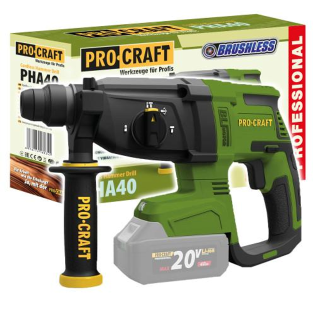 Аккумуляторный перфоратор Procraft PHA40 (без АКБ и ЗУ) - изображение 1