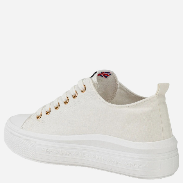 Trampki damskie materiałowe do kostki Lee Cooper LCW-24-44-2462L 38 25.3 cm Białe/Złociste - obraz 4