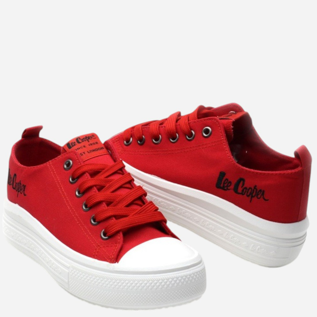 Жіночі кеди низькі Lee Cooper LCW-24-44-2463L 37 24.1 см Червоні (5904292160136) - зображення 4
