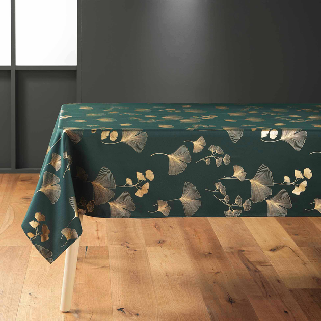 Скатертина Douceur d'interieur Blooming прямокутна зелена 150 x 300 см (3574387231908) - зображення 3