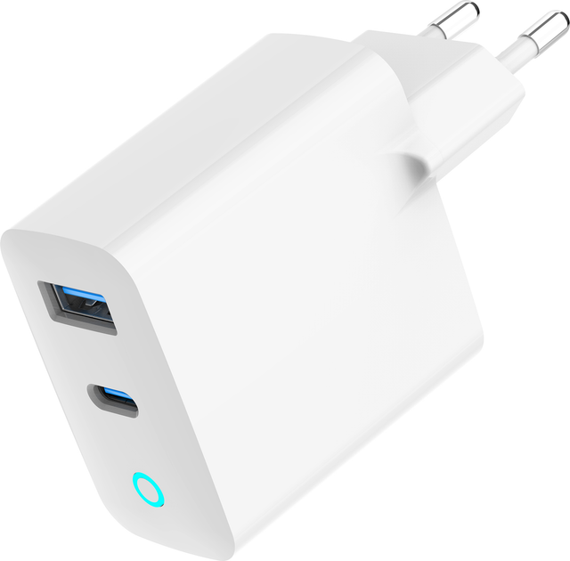 Ładowarka sieciowa Gembird 45W GaN USB-A + Type-C White (TA-UC-PDQC45L-W-01) - obraz 5