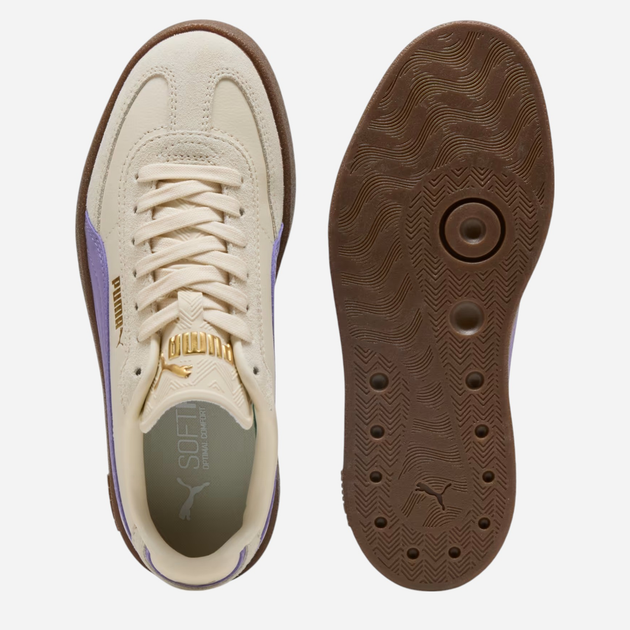 Sneakersy młodzieżowe dziewczęce sznurowane Puma Puma Club II Era Jr 40148903 35.5 (3UK) Beżowe - obraz 4