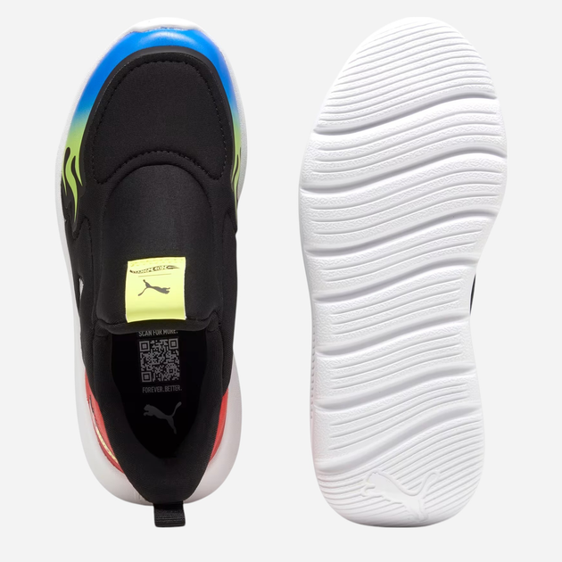 Sneakersy chłopięce z białą podeszwą Puma Fun Racer 2 Sliptech 40140901 29 (11UK) Czarne - obraz 4