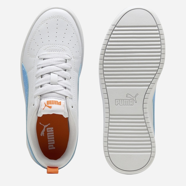 Sneakersy młodzieżowe chłopięce Puma Rickie Jr 38431137 38.5 (5.5UK) Białe z jasnoniebieskim - obraz 4