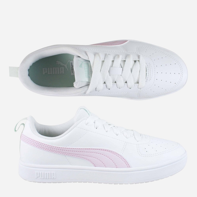 Підліткові кеди для дівчинки Puma Rickie Jr 38431138 38 (5UK) Білі з рожевим (4067983815720) - зображення 5