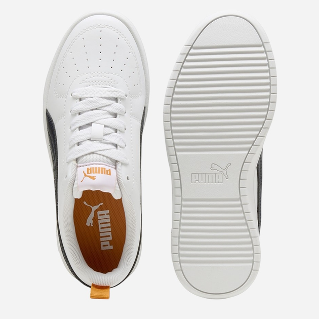 Підліткові кеди для хлопчика Puma Rickie Jr 38431140 38 (5UK) Білі з чорним і помаранчевим (4067983800276) - зображення 7