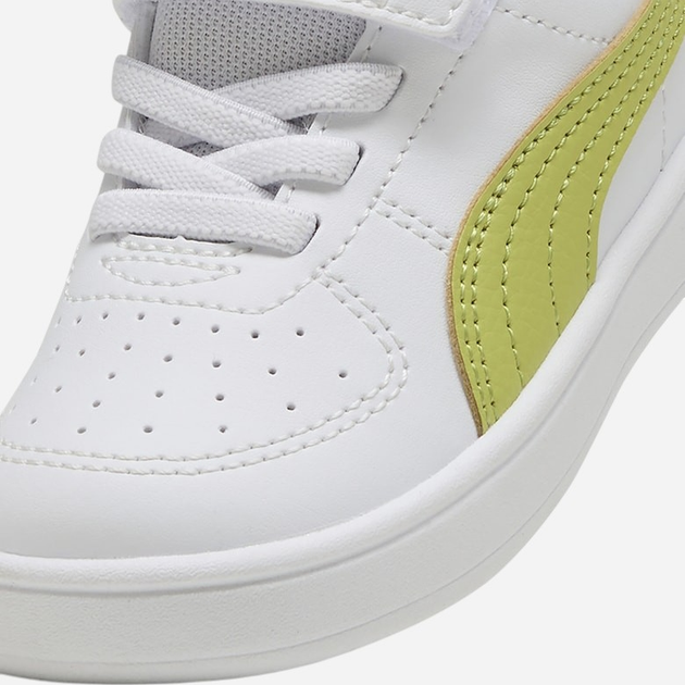 Sneakersy chłopięce na rzepy Puma Rickie AC+ Inf 38431436 27 (9UK) Białe z jasnozielonym - obraz 5