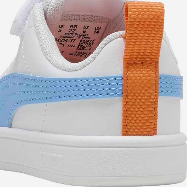 Дитячі кеди для хлопчика Puma Rickie AC+ Inf 38431437 22 (5UK) Білі з блакитним (4067983866890) - зображення 5