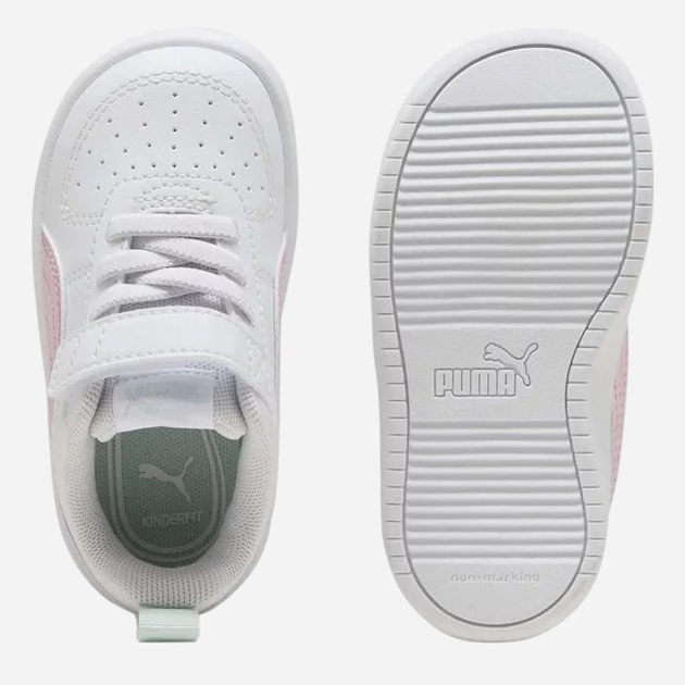 Sneakersy dziecięce dla dziewczynki na rzepy Puma Rickie AC+ Inf 38431438 27 (9UK) Białe - obraz 5
